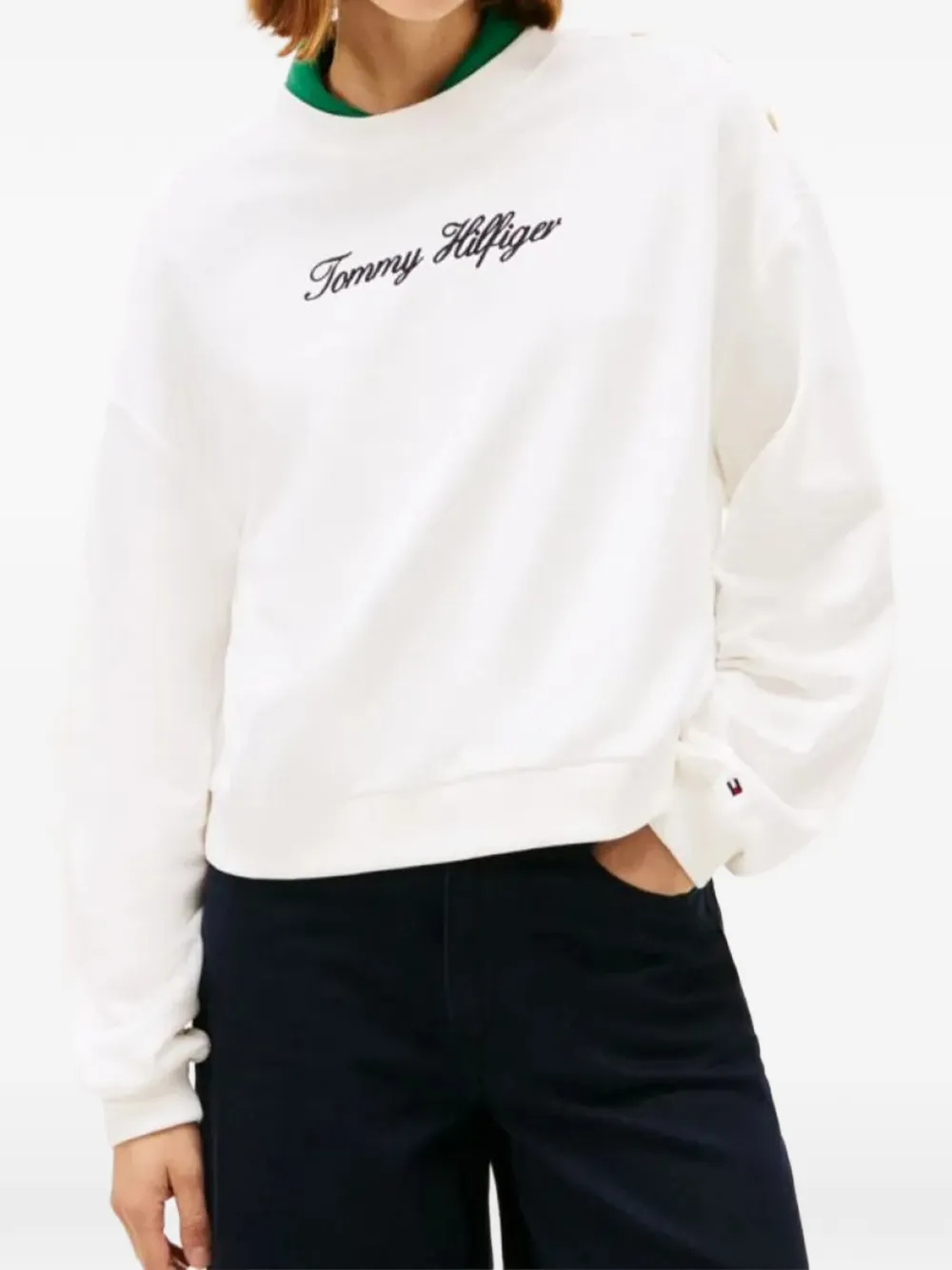 Tommy Hilfiger Blouse met schouderdetail Wit