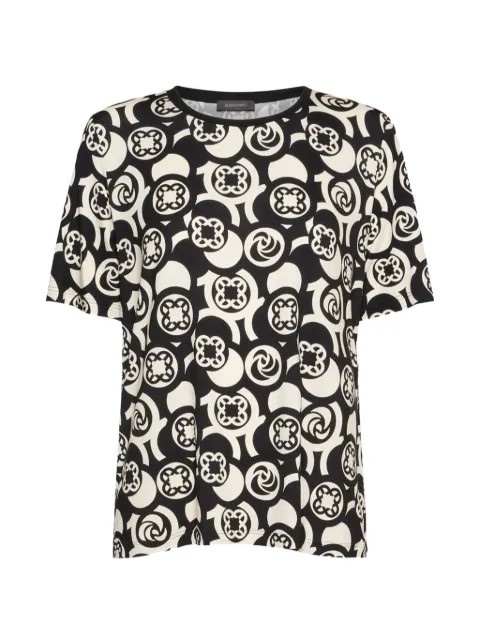 ELENA MIRO` geometric-pattern crew-neck T-shirt