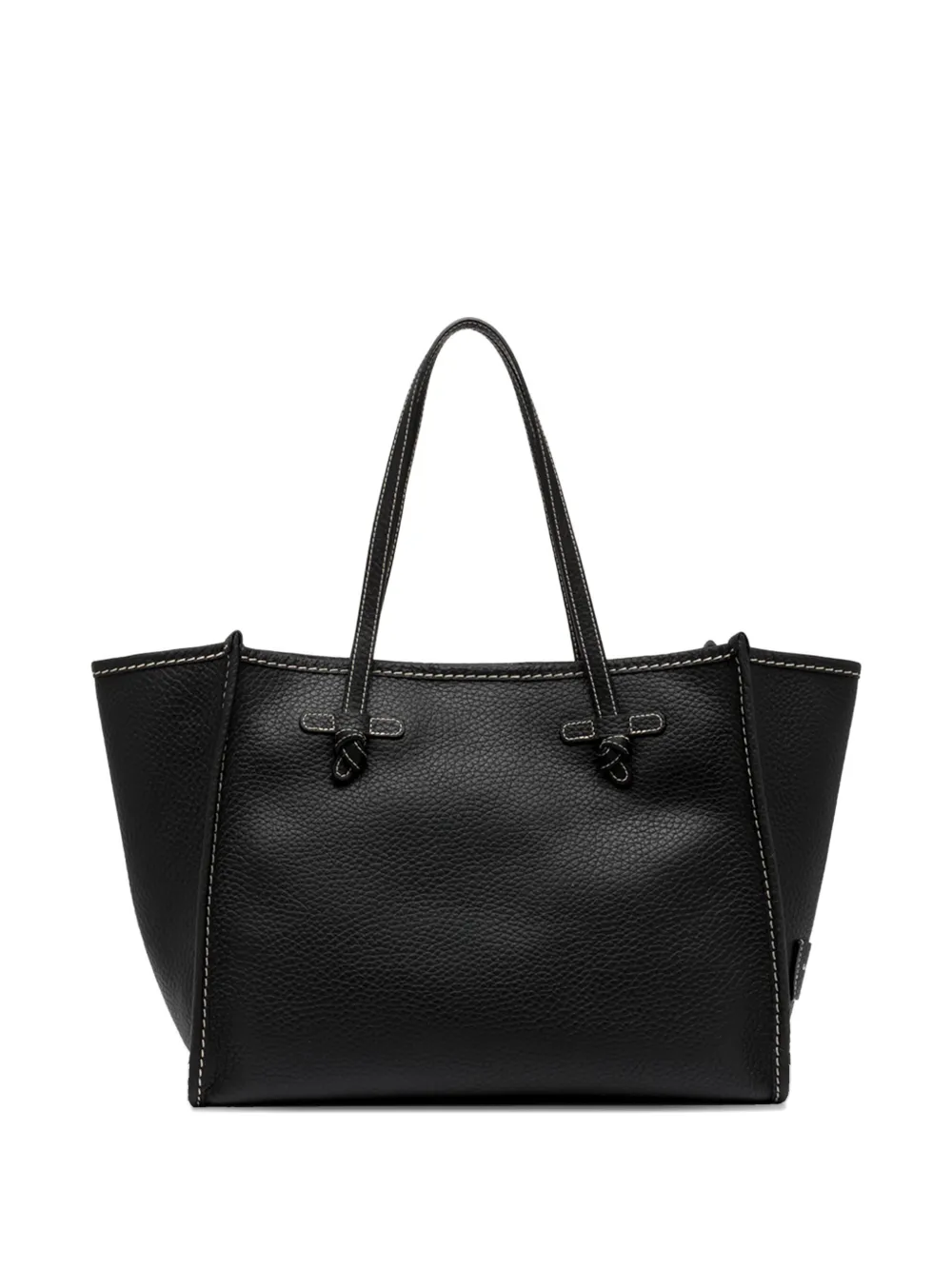 GIANNI CHIARINI Marcella topstitch knot detail tote bag - Nero