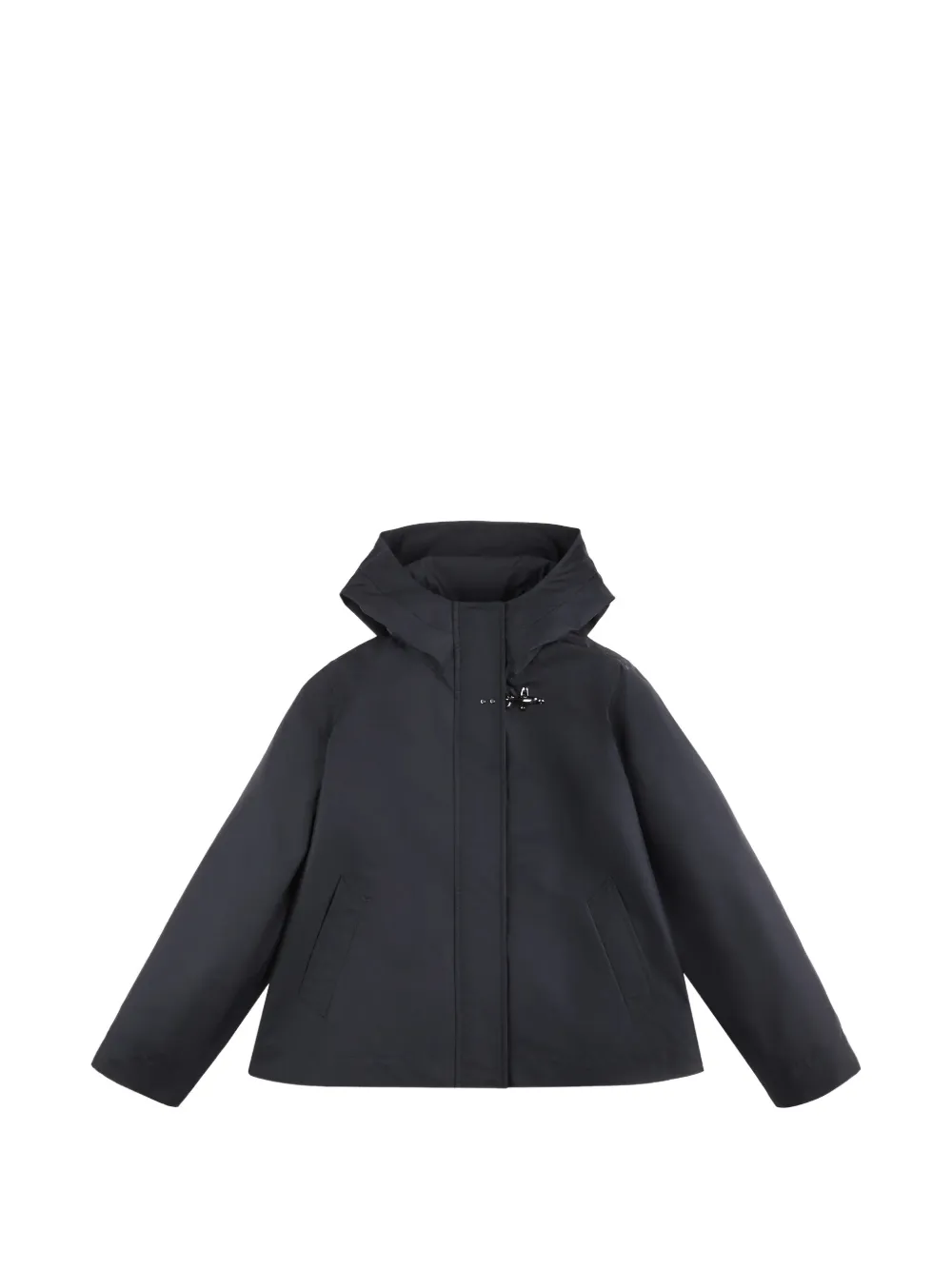 Fay poplin hooded parka coat - Blu