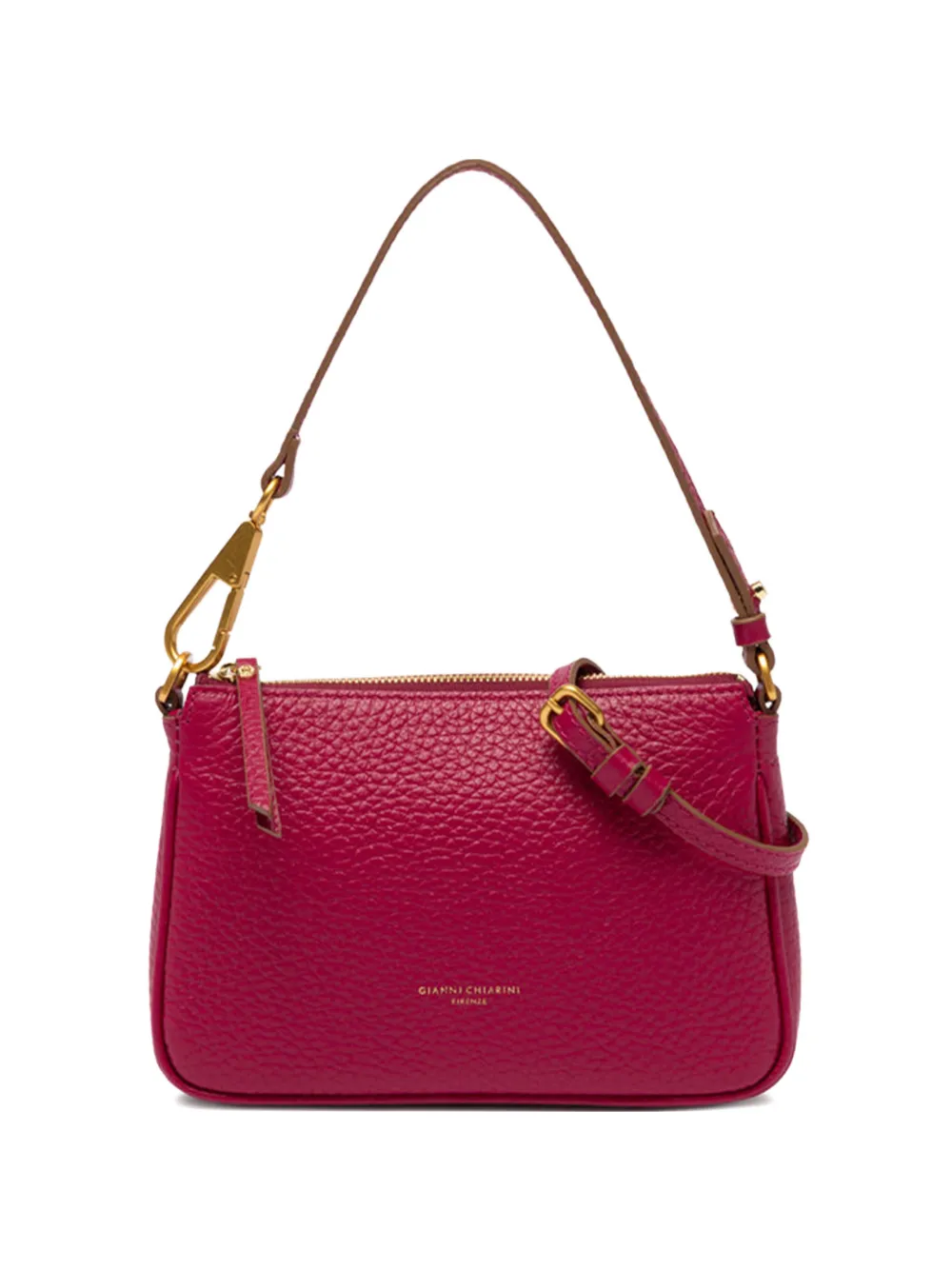 GIANNI CHIARINI zip leather shoulder bag - Rosa