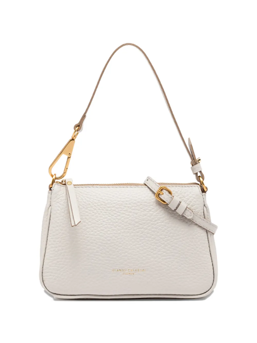 GIANNI CHIARINI maxi-grain zip shoulder bag - Toni neutri