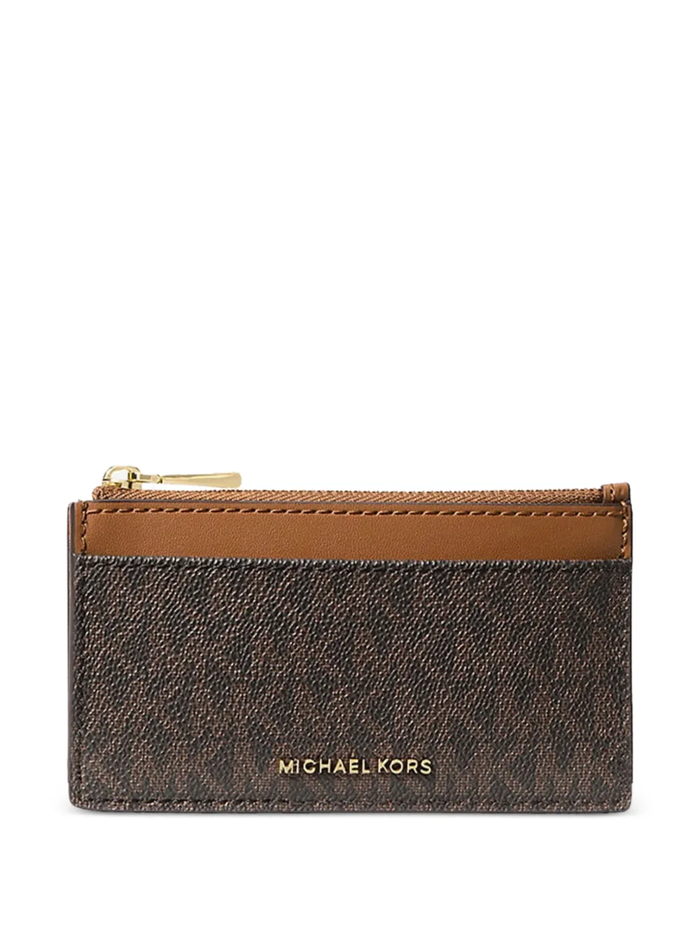 Michael Kors monogram zip wallet - Marrone