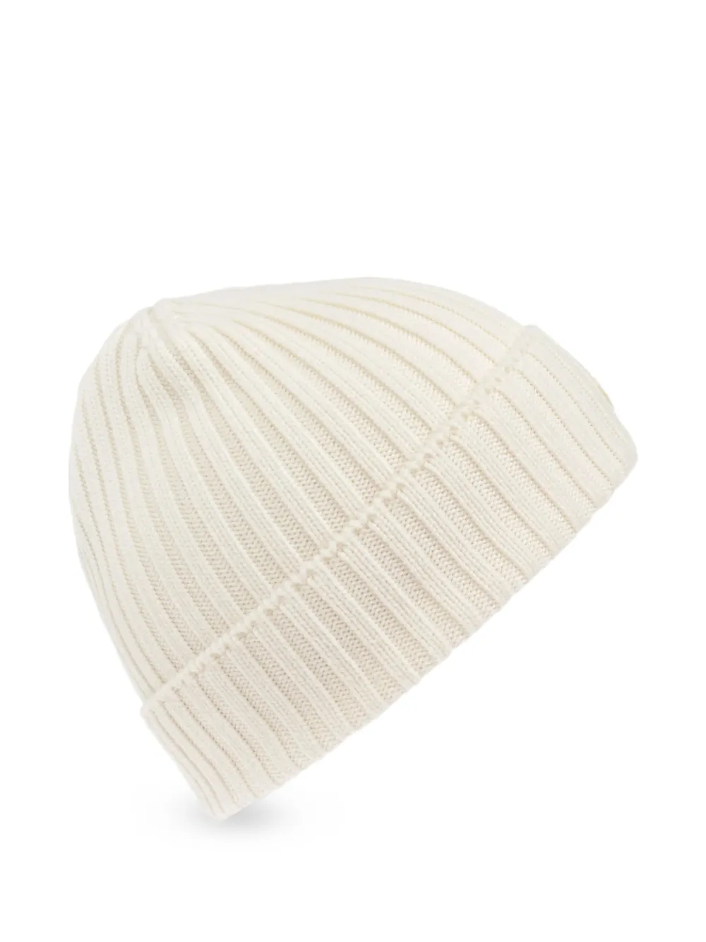  Moncler Enfant Ribbed Logo-patch Beannie Hat - White 
