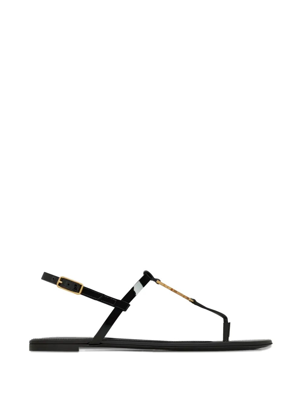 Saint Laurent Sandalen met logoplakkaat Zwart