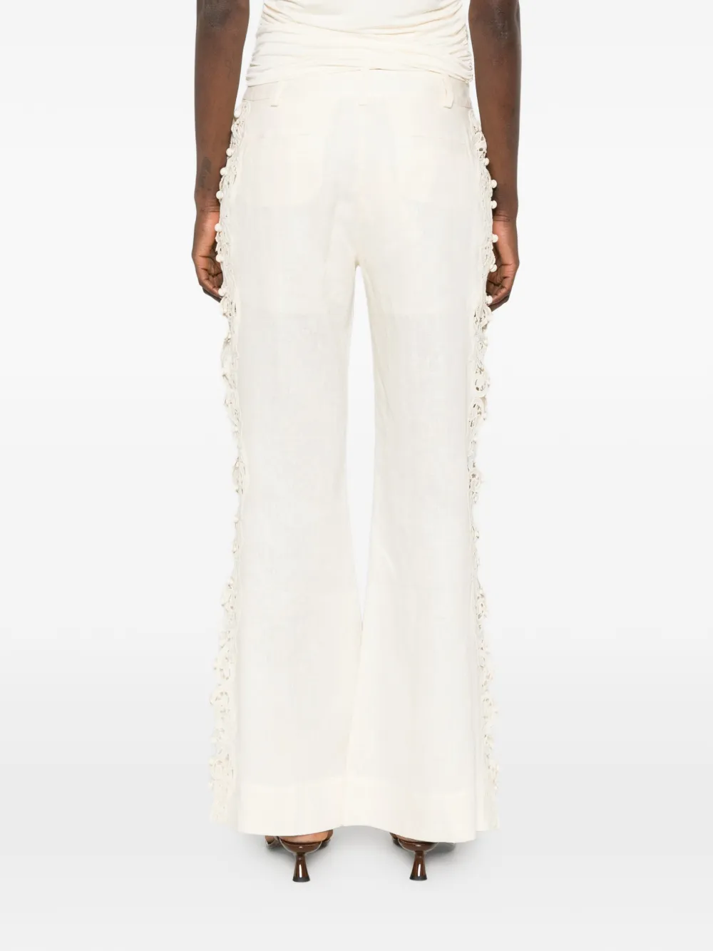 ZIMMERMANN Awaken broek met borduurwerk Beige