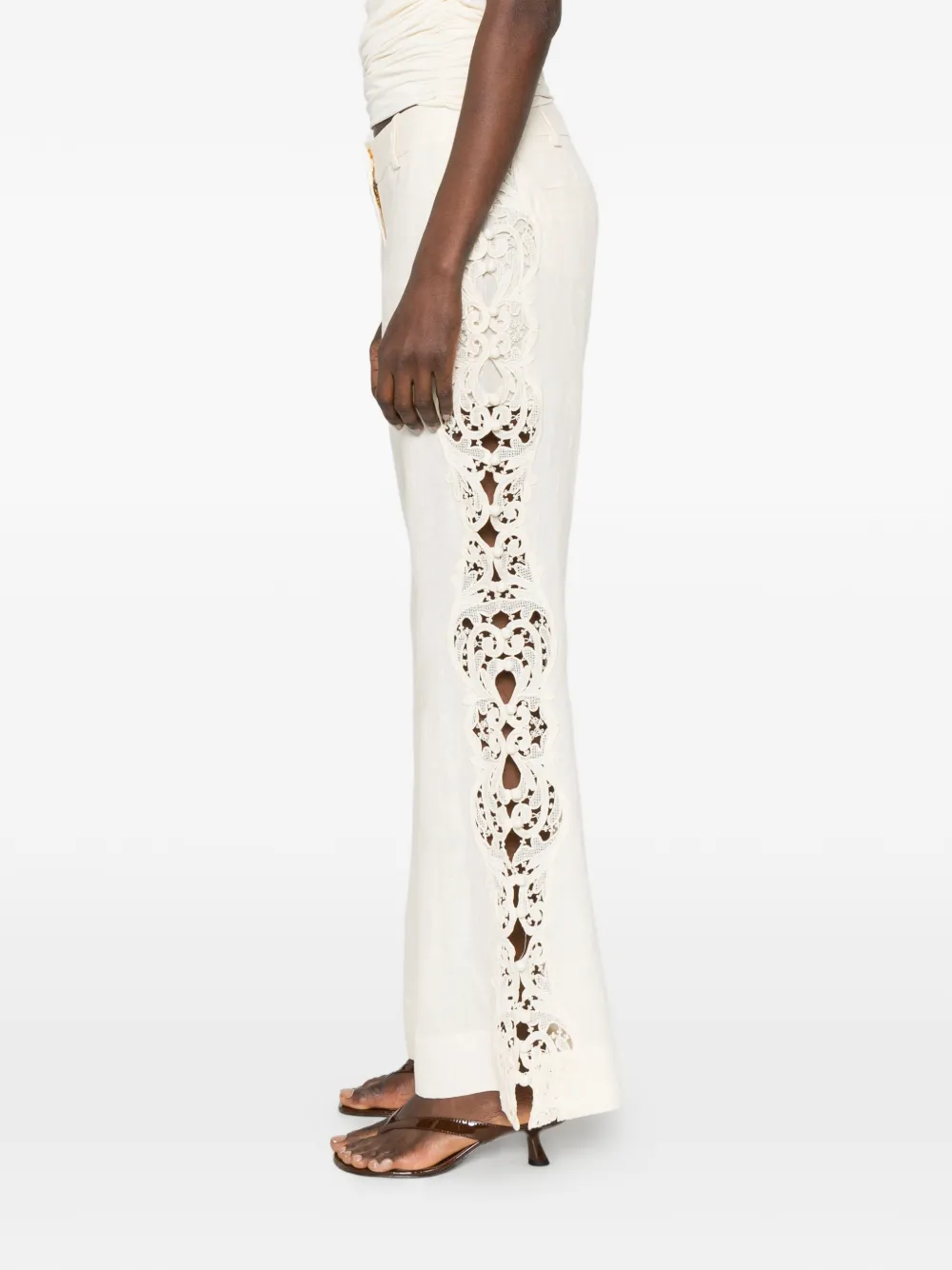 ZIMMERMANN Awaken broek met borduurwerk Beige