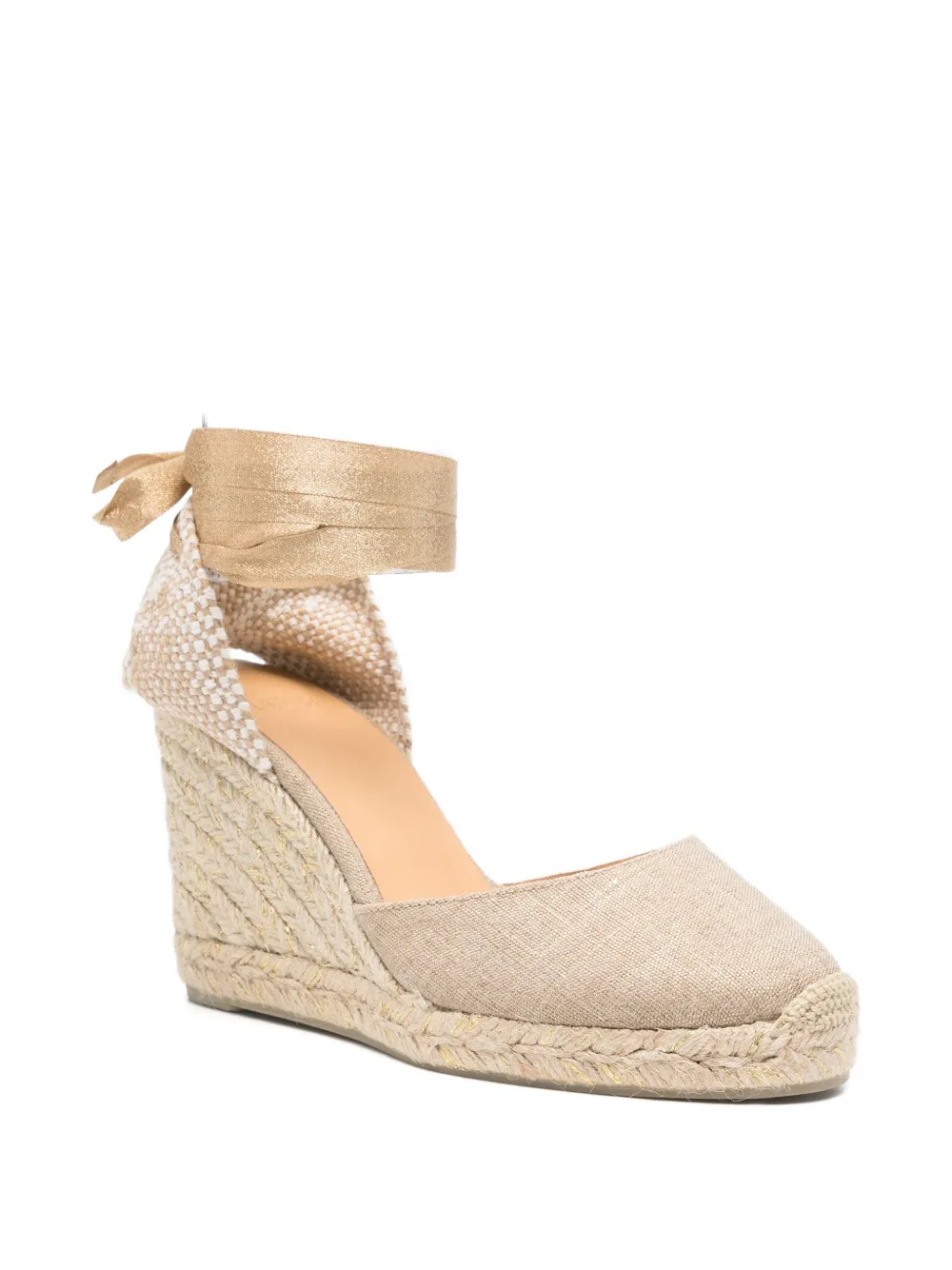 Castañer Carina espadrilles met striksluiting Goud