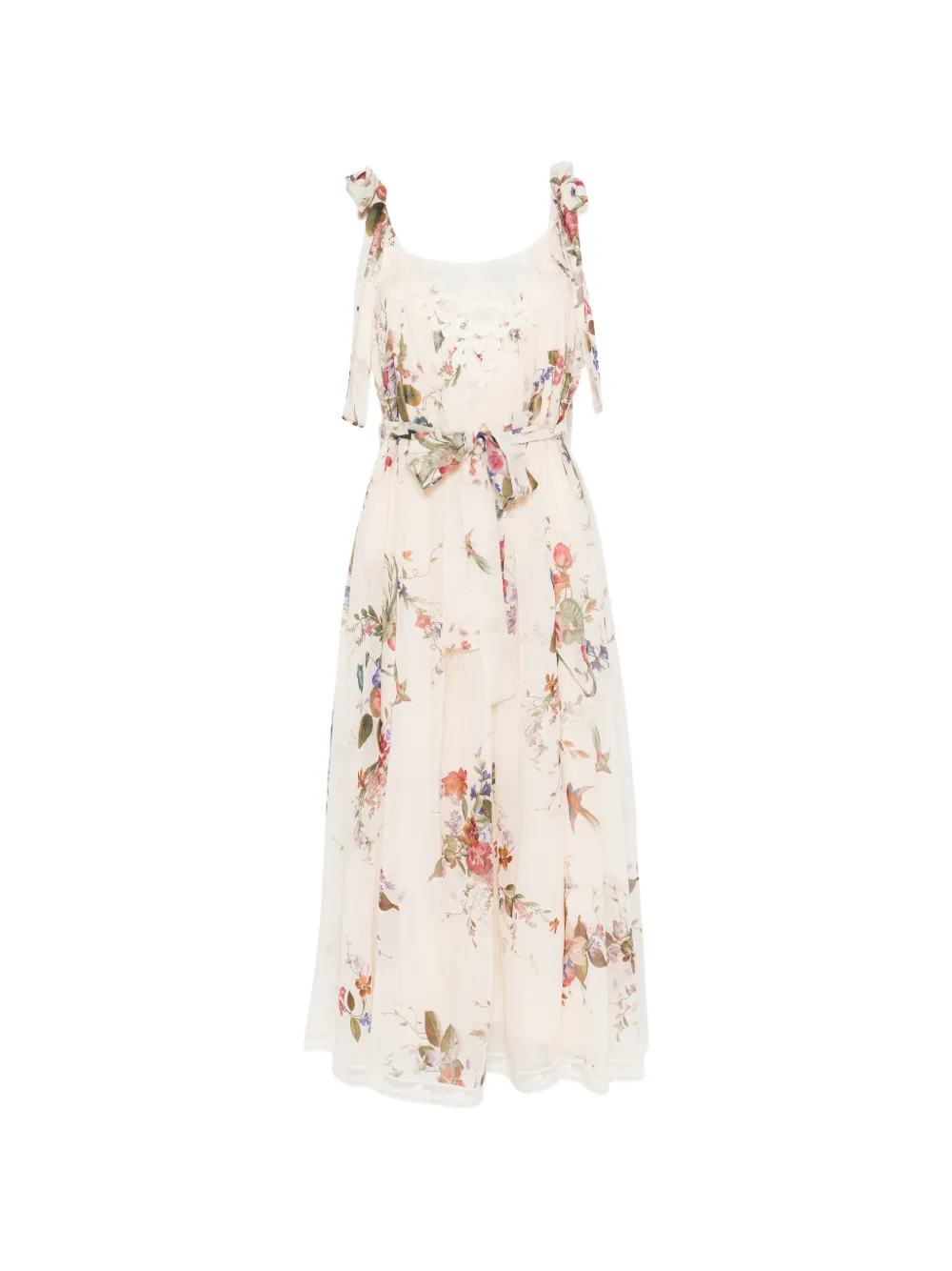 ZIMMERMANN floral-print midi dress - Toni neutri