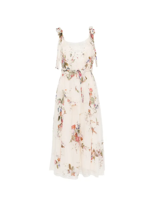 zimmermann cream floral dress ZIMMERMANN Roselight Picnic Maxi Dress | Cream Rose Floral