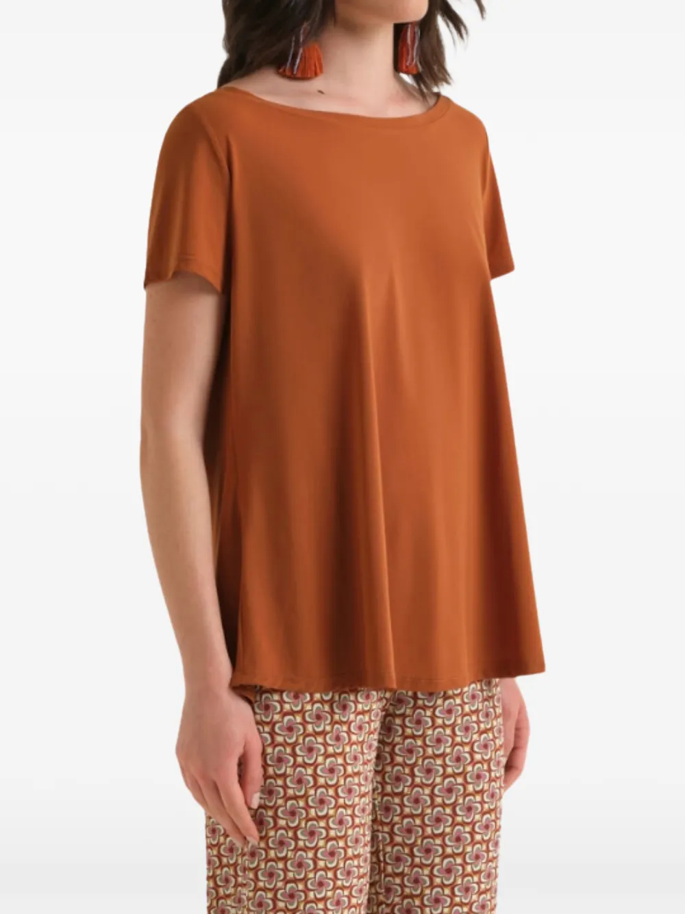 MALIPARMI T-shirt met gewelfde afwerking Oranje