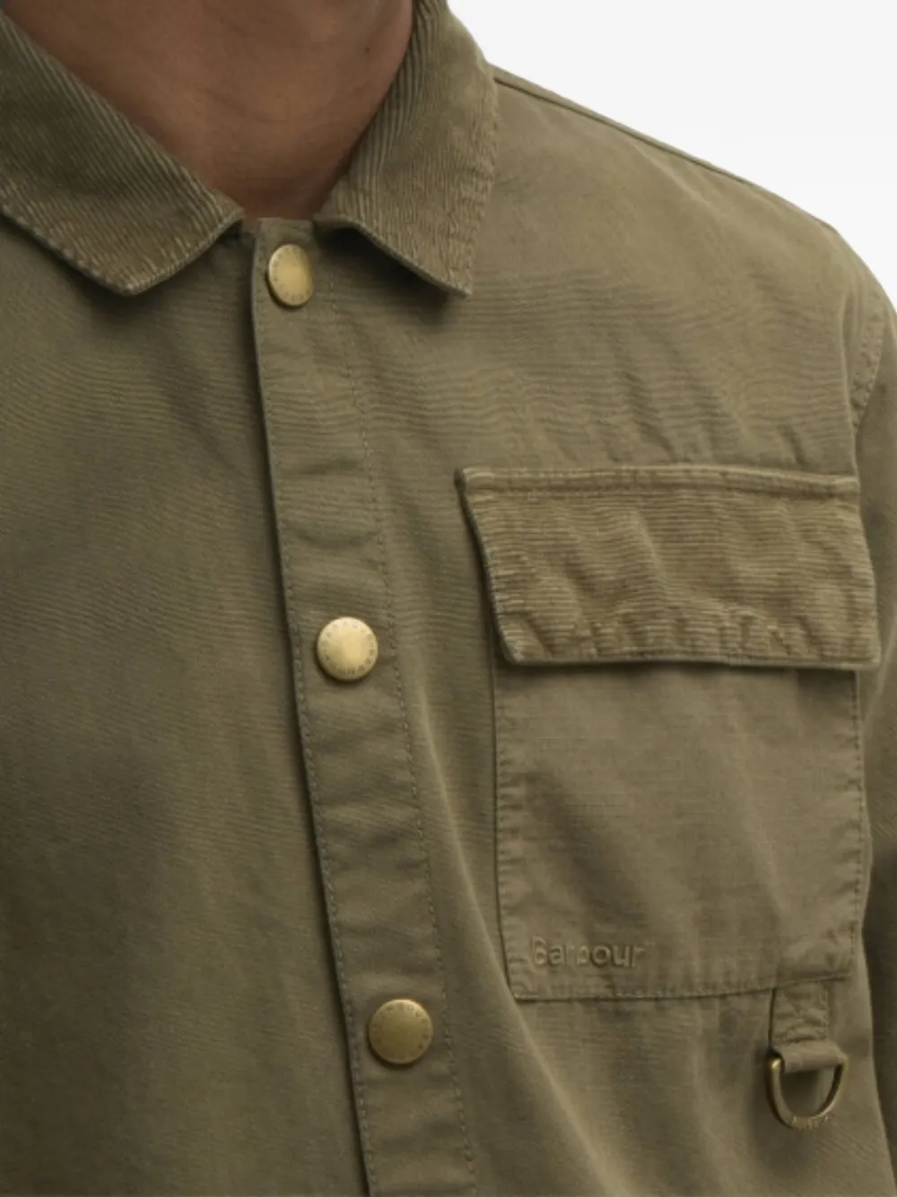 Barbour Overhemd met ribfluwelen kraag en D-ring Groen