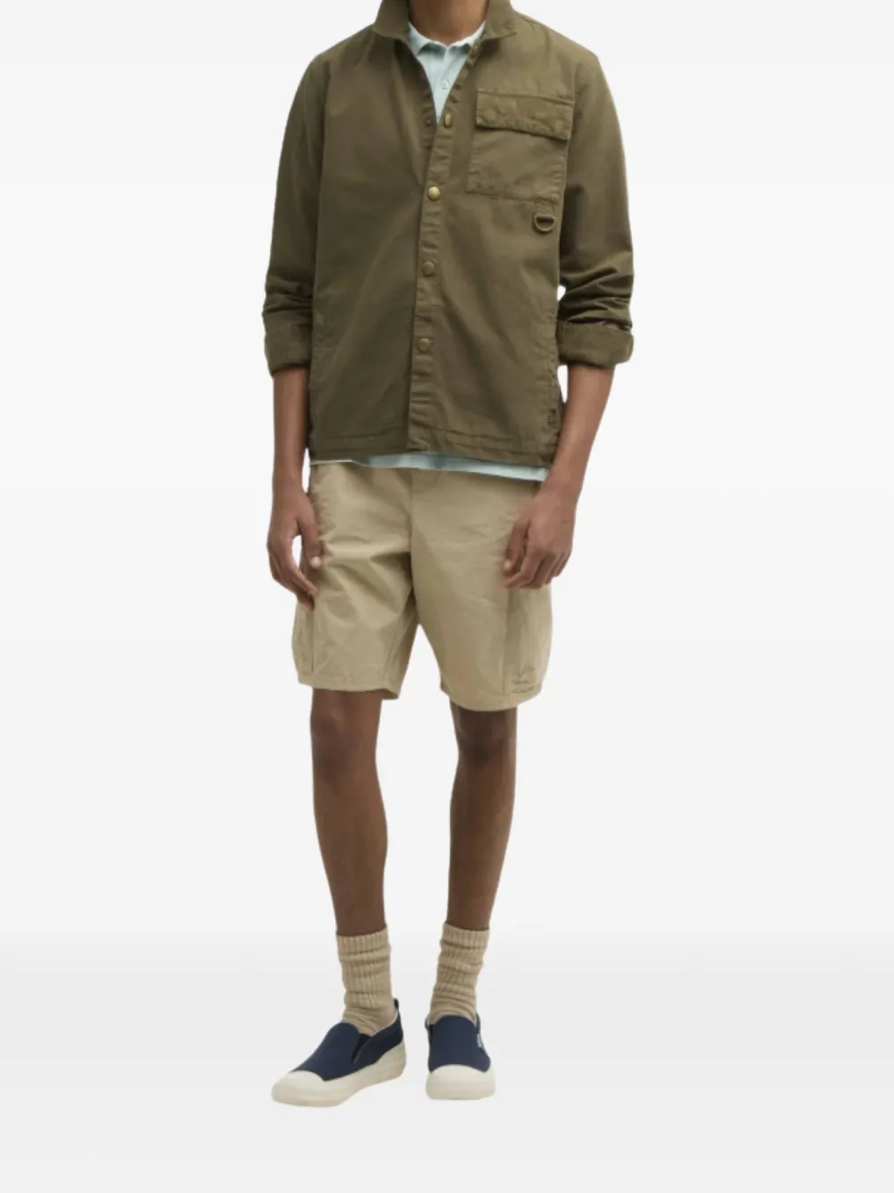 Barbour Overhemd met ribfluwelen kraag en D-ring Groen
