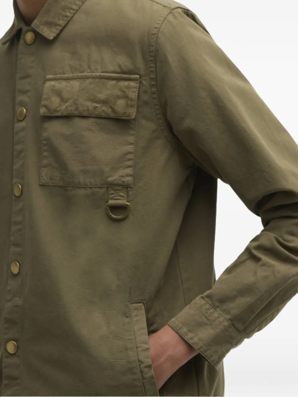 Barbour Overhemd met ribfluwelen kraag en D-ring Groen