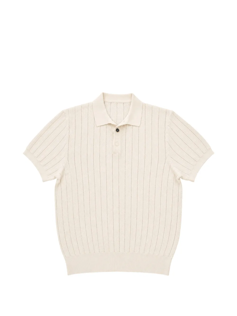 Heritage ribbed-knit polo shirt - Toni neutri