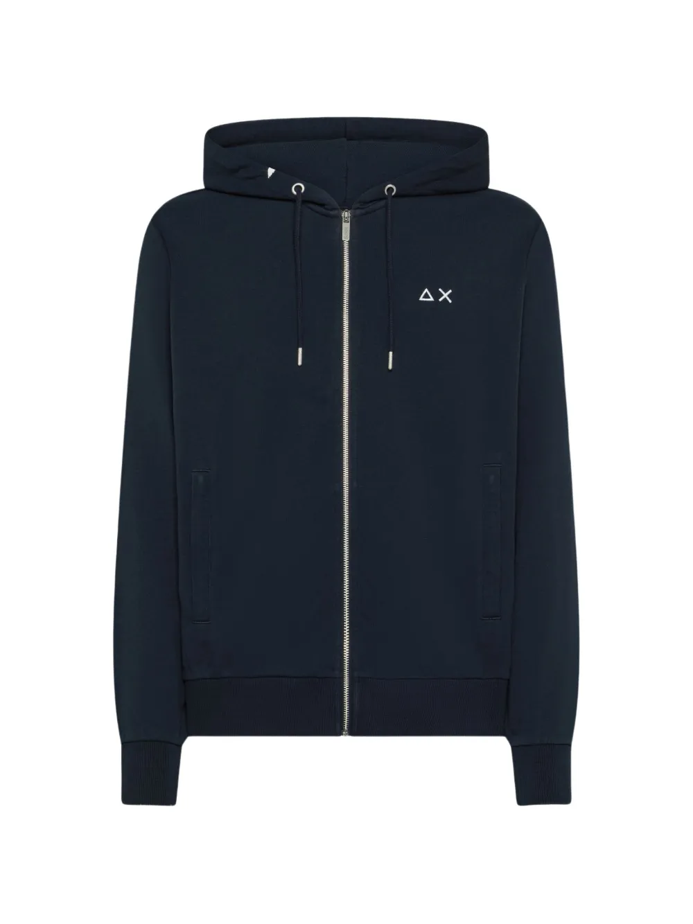 Sun68 logo-embroidery hoodie - Blu