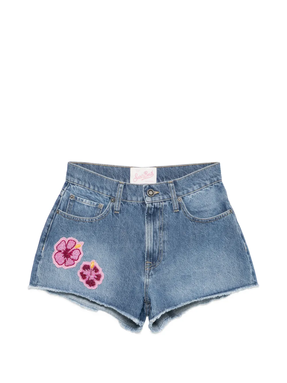MC2 Saint Barth Musa shorts met hibiscus patch Blauw