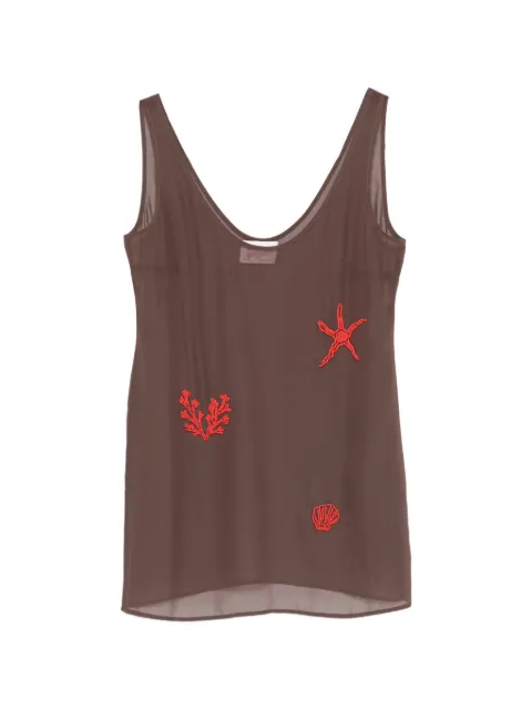 MC2 Saint Barth bead-embellished semi-sheer mini dress
