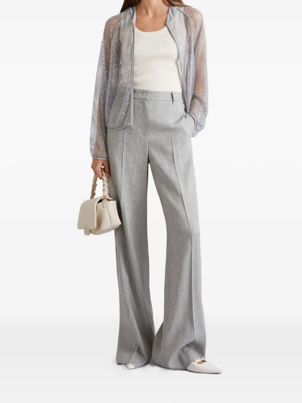  Marella Pocket Flared Trousers - Grey 