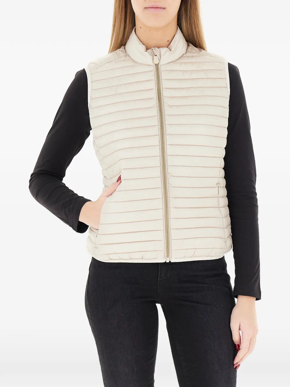 Save The Duck quilted sleeveless jacket - Nude