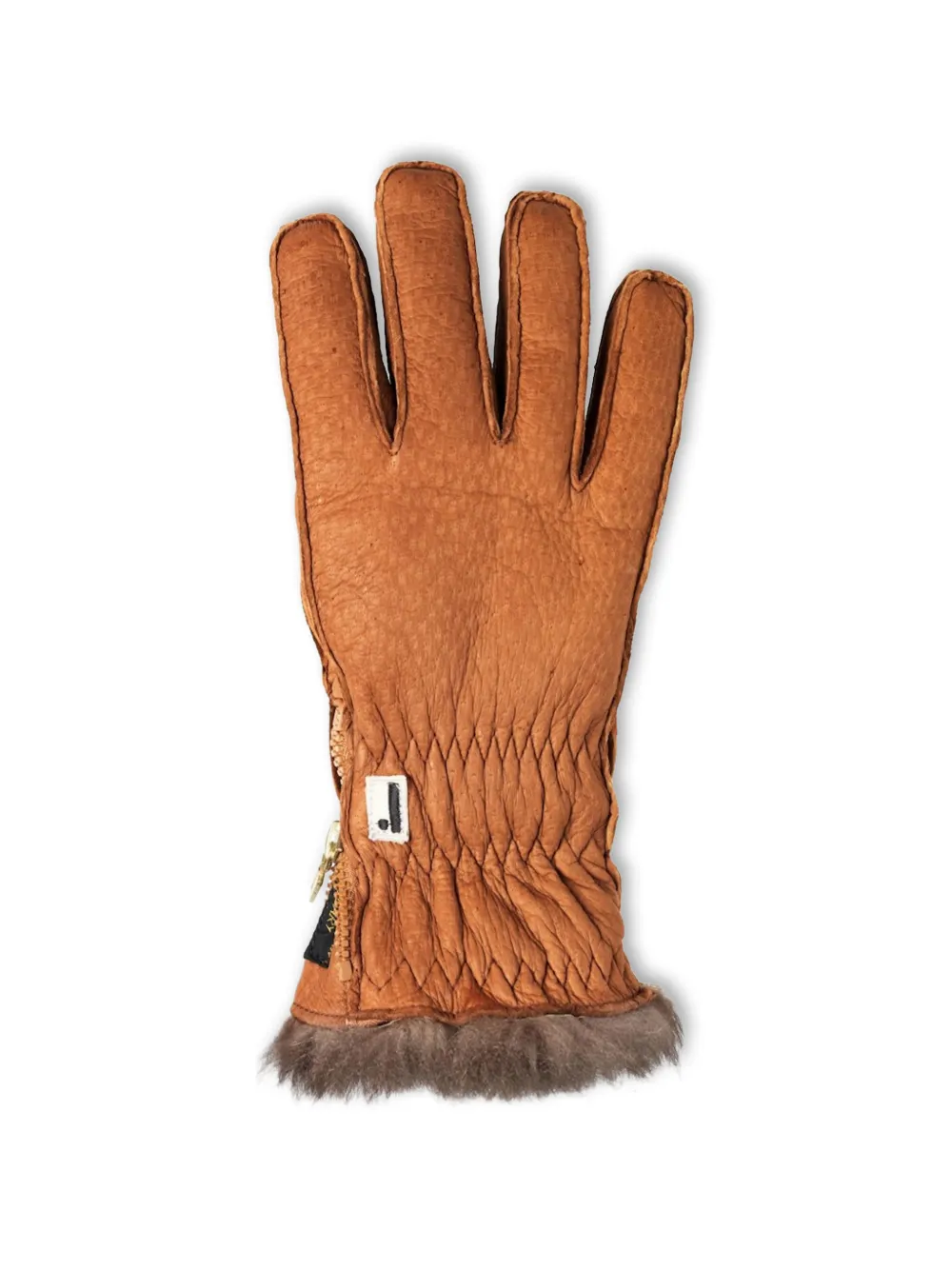  Restelli Fur-trim Havana Gloves - Brown 