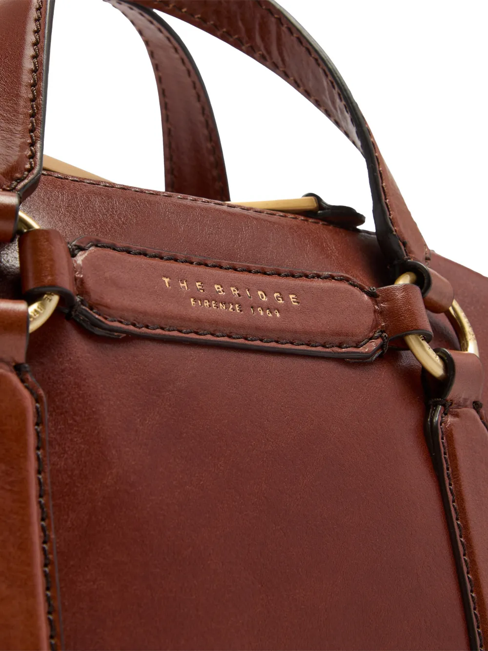 The Bridge Laura leren mini-tas met rits Bruin