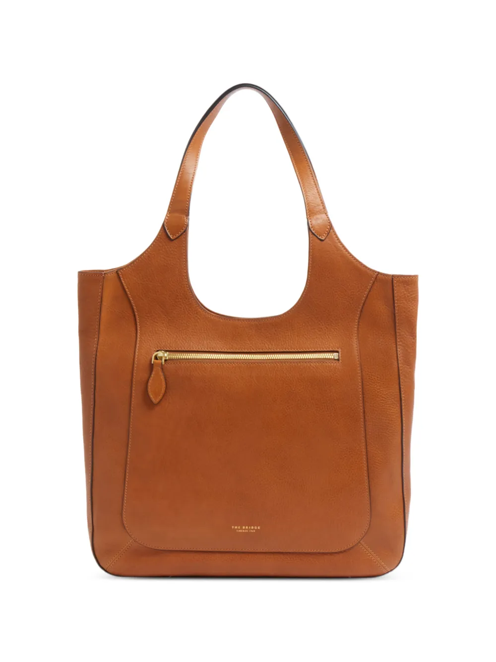The Bridge zip leather shoulder bag - Marrone