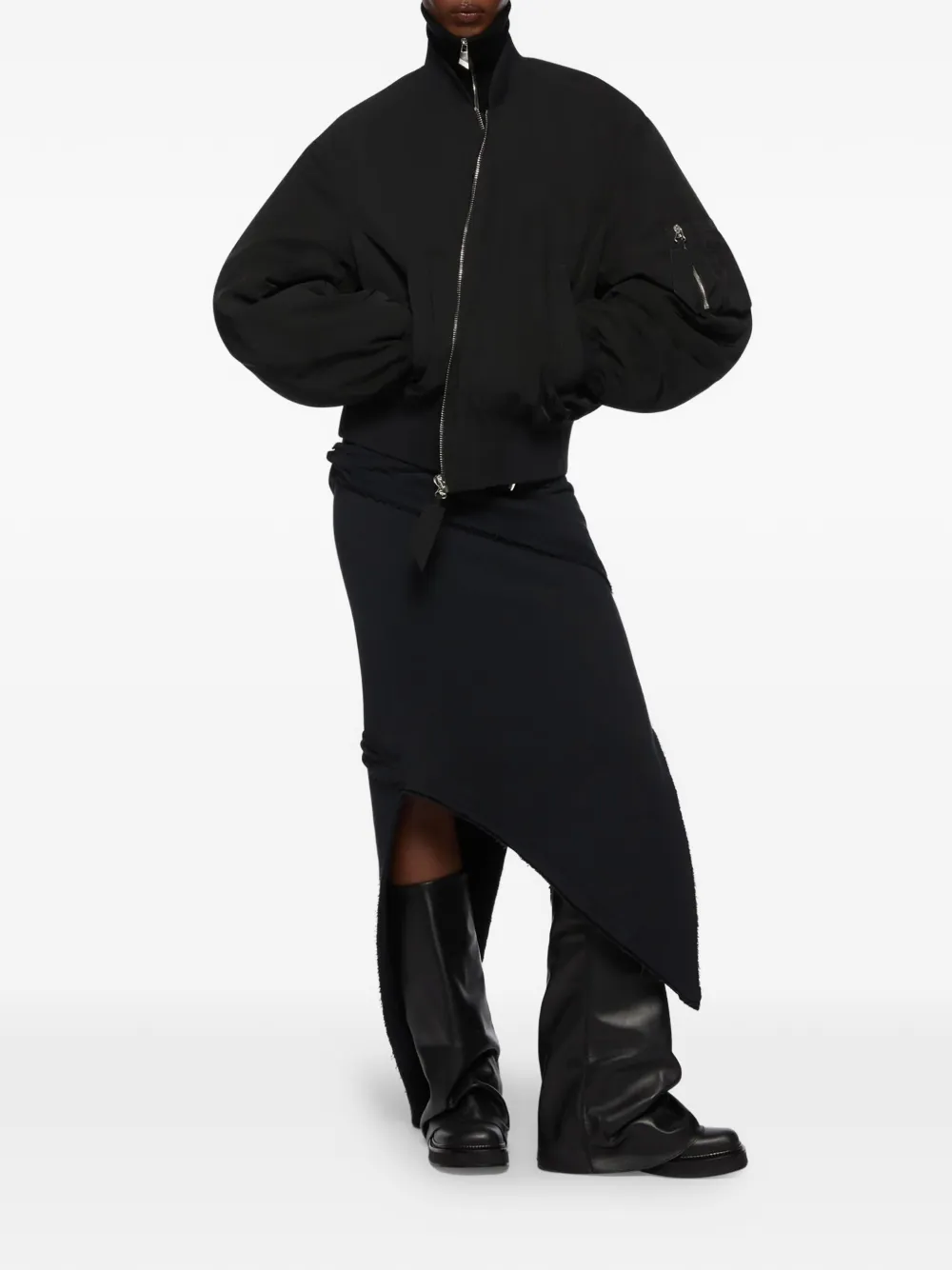  The Attico Anja Zip-up Bomber Jacket - Black 