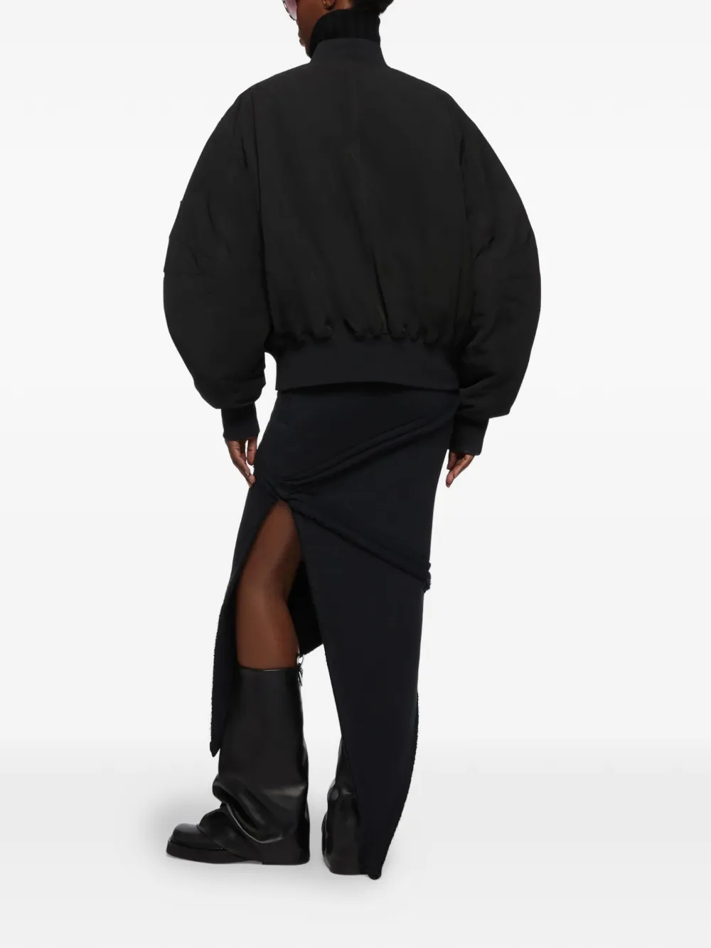  The Attico Anja Zip-up Bomber Jacket - Black 