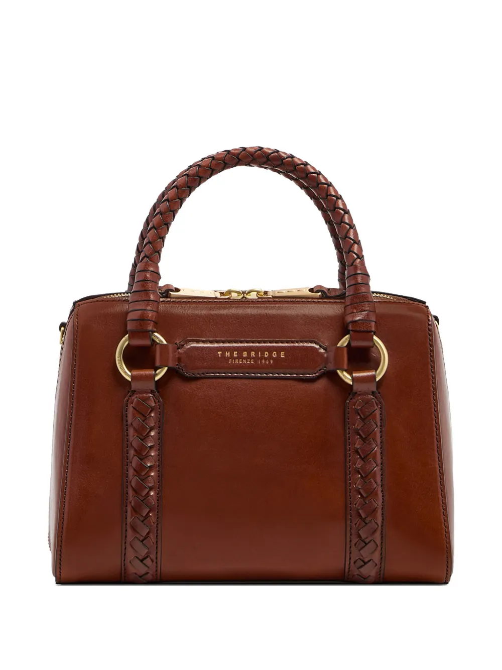 The Bridge Braided-handle Leather Mini Bag In Burgundy