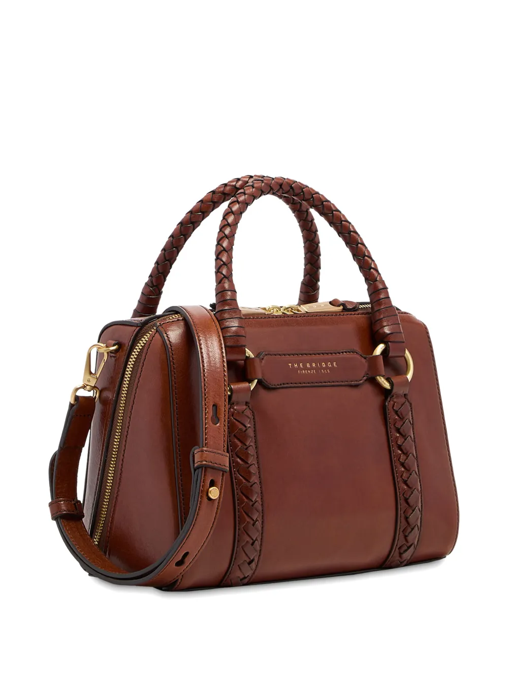  The Bridge Laura Wow Braided-handle Leather Mini Bag - Brown 