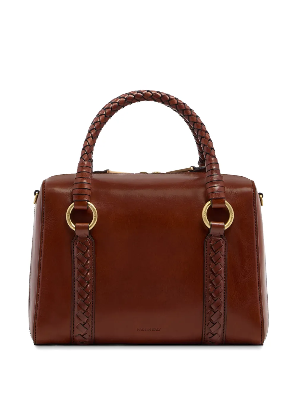  The Bridge Laura Wow Braided-handle Leather Mini Bag - Brown 