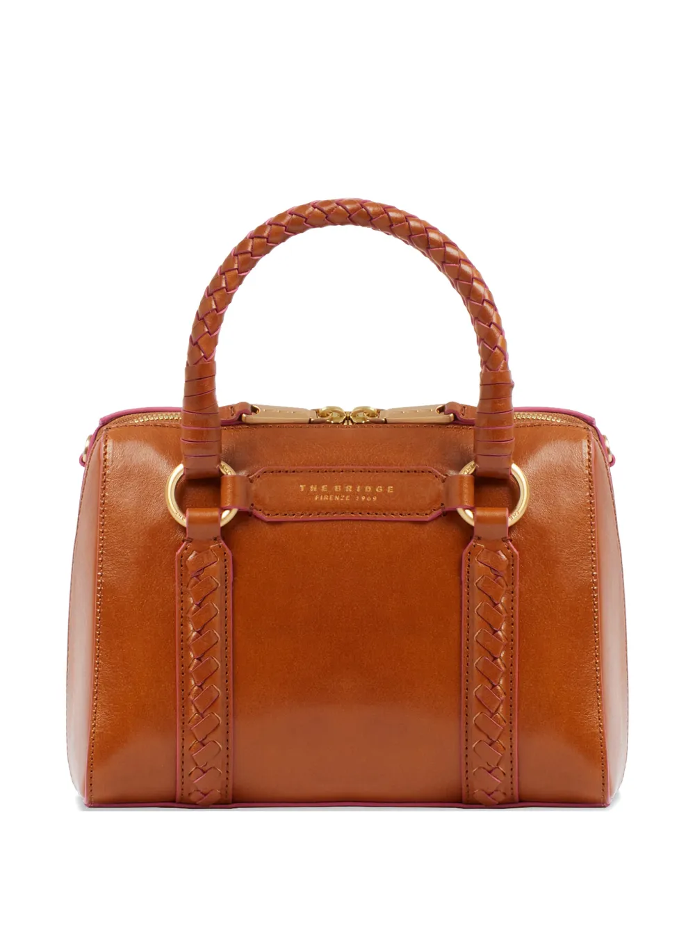 The Bridge Braided-handle Leather Mini Bag In Brown
