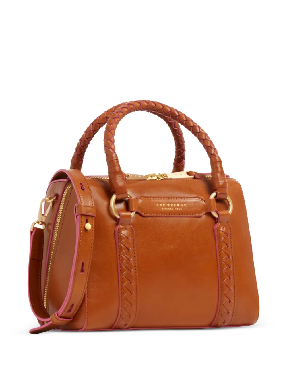  The Bridge Laura Wow Braided-handle Leather Mini Bag - Brown 