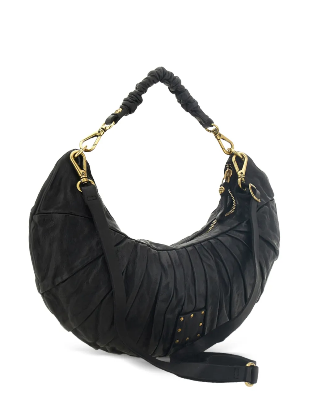 Campomaggi Luna pleated shoulder bag - Nero