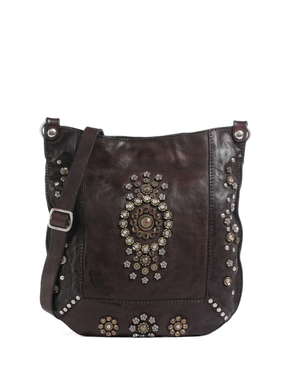 Campomaggi Cassiopeia embellished crossbody satchel - Marrone