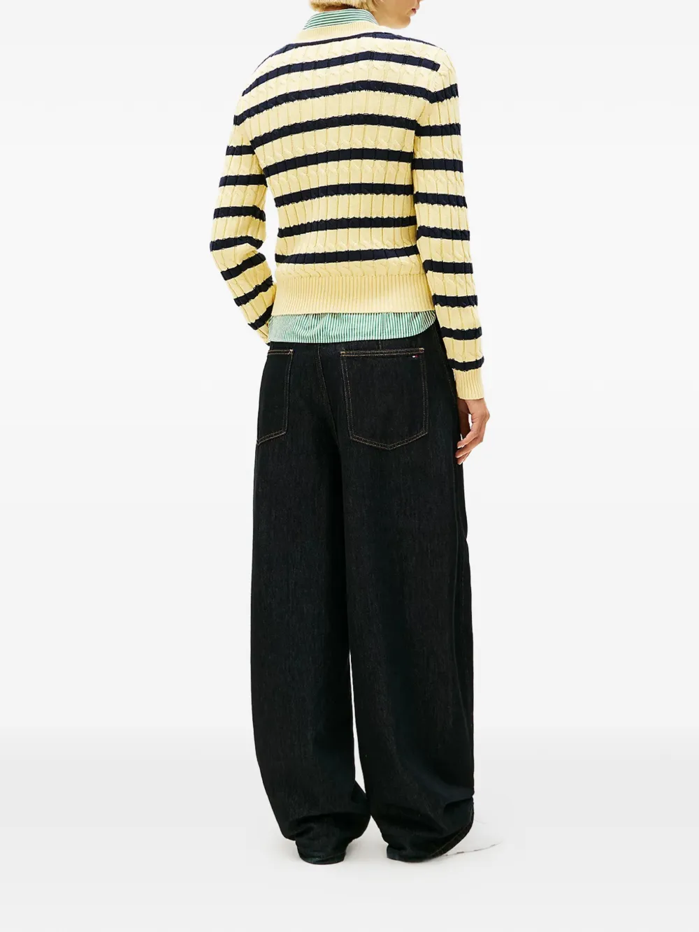  Tommy Hilfiger Striped Cable-knit Sweater - Yellow 
