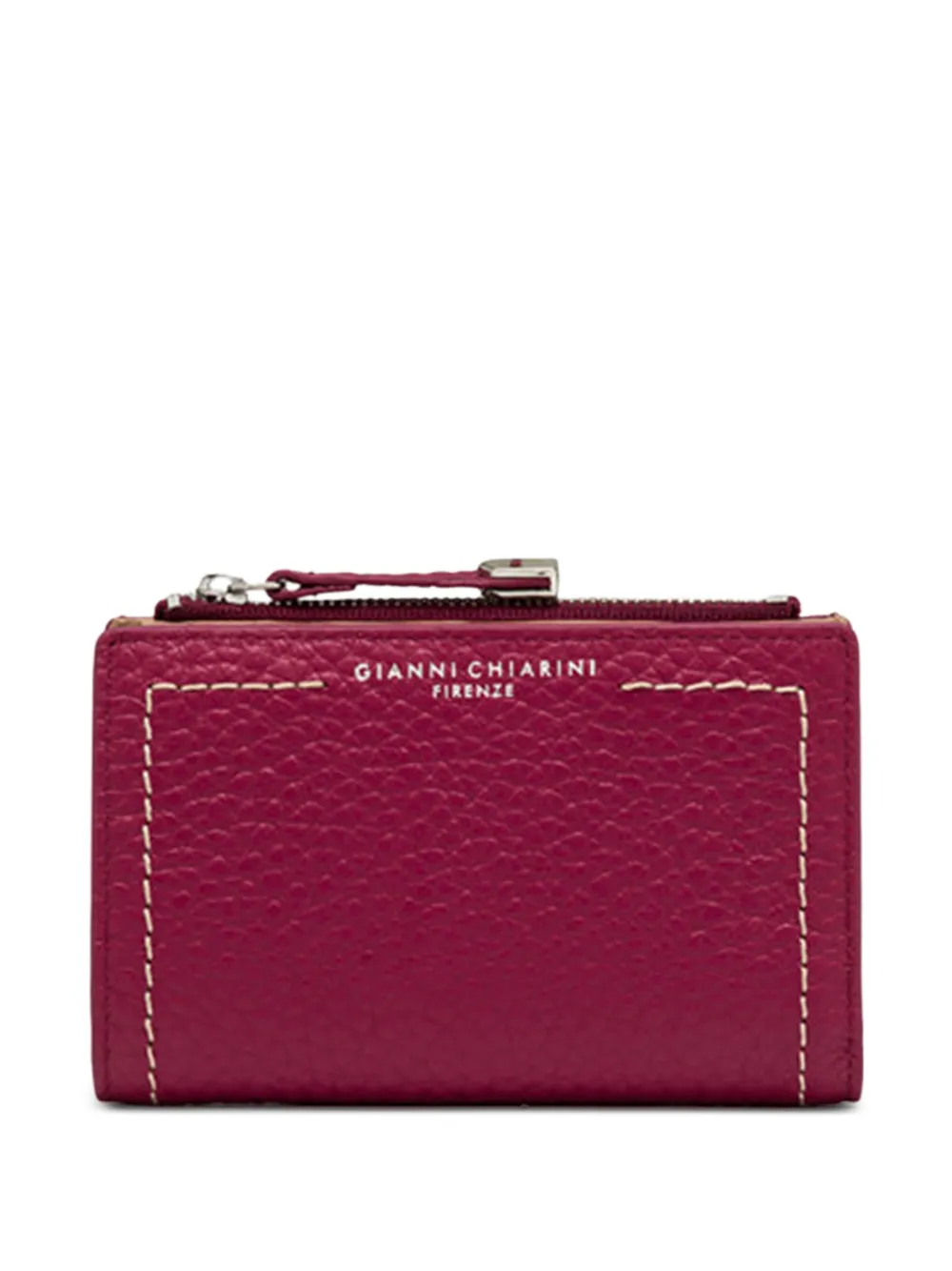 GIANNI CHIARINI zip topstitch wallet - Rosso
