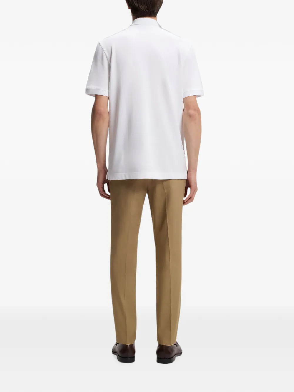 BOSS Pallas katoenen piqué poloshirt met geborduurd logo Wit