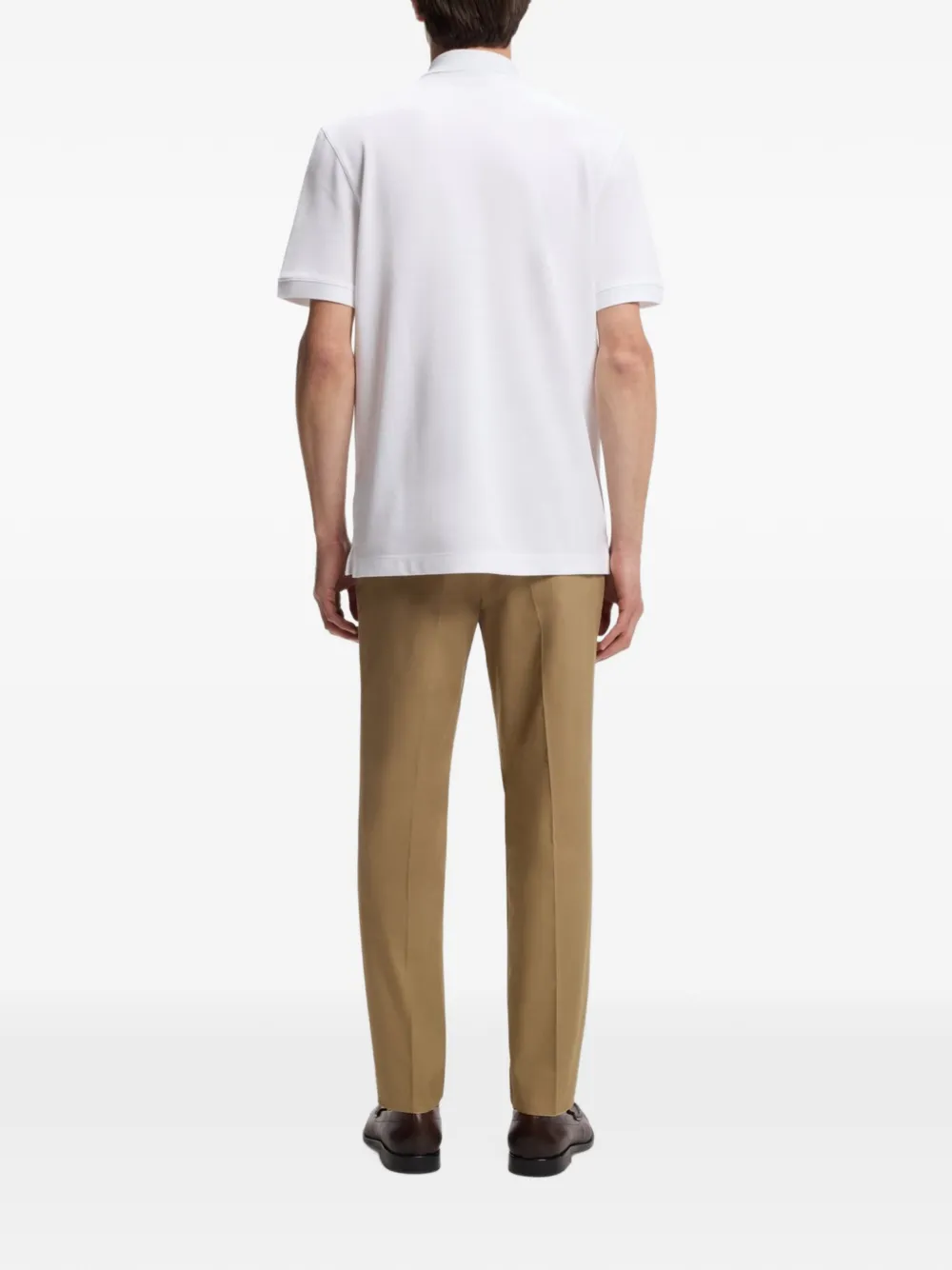 BOSS Pallas katoenen piqué poloshirt met geborduurd logo Wit