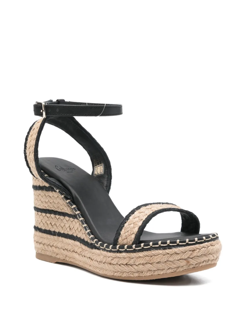Castañer Espadrilles met plateauzool en enkelbandje Beige