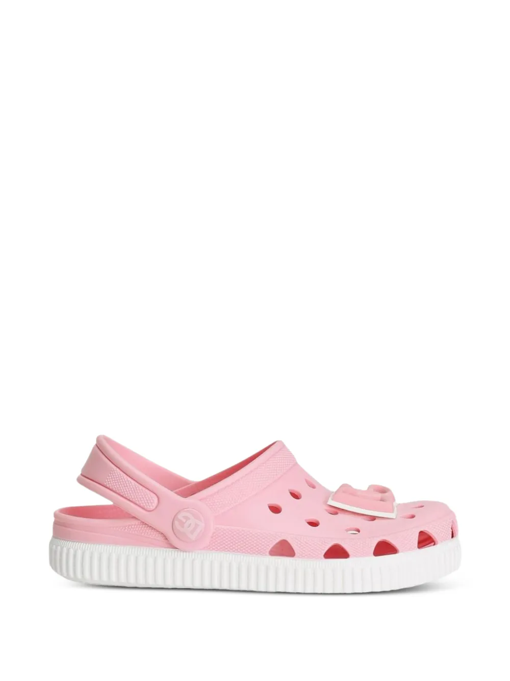 Dolce & Gabbana Kids cutout-detail logo-appliqué clogs Roze