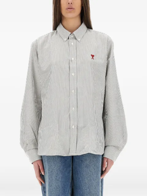 AMI Paris striped appliqué shirt
