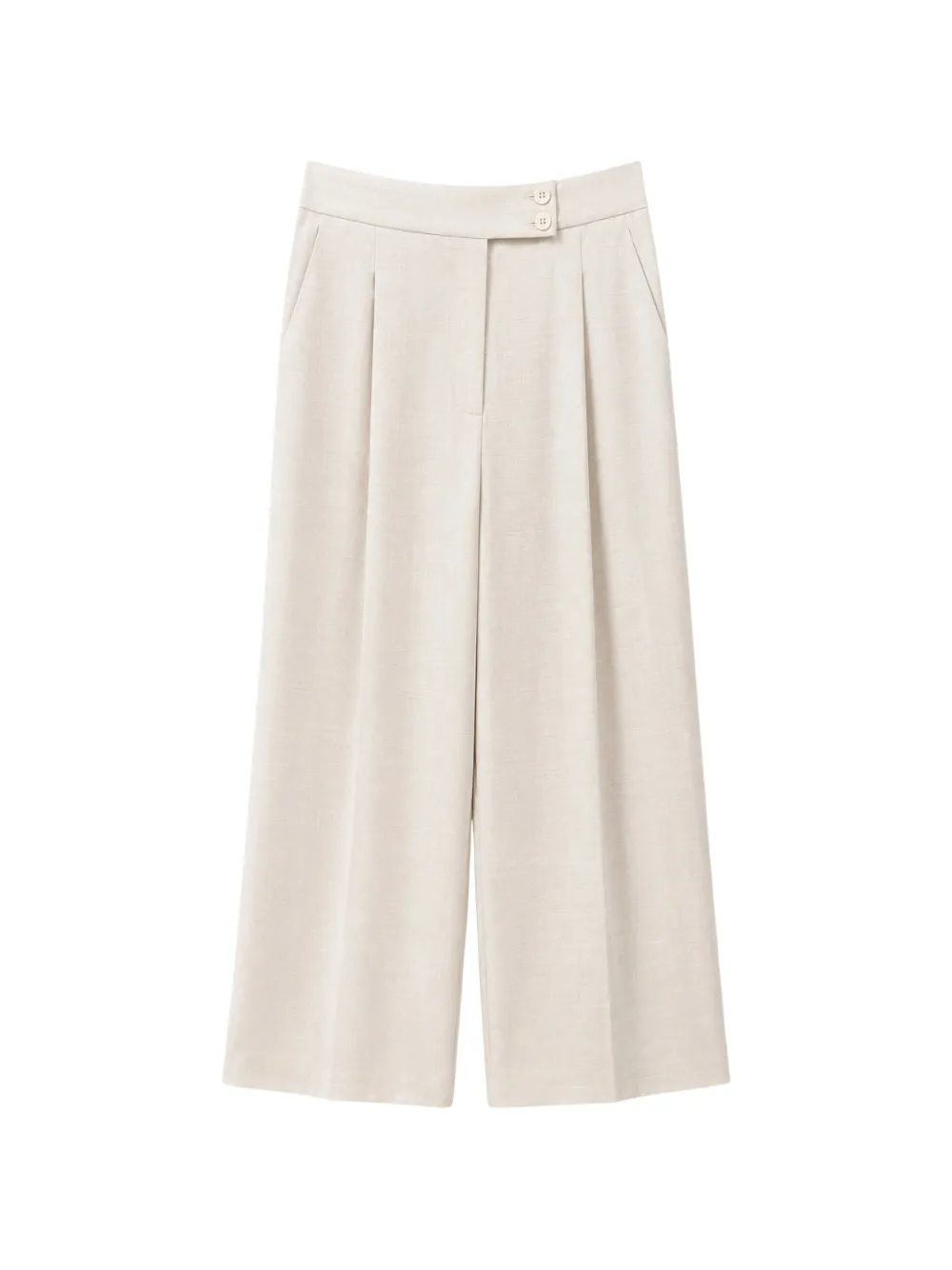 Eleventy Plooibroek met wijde pijpen Beige