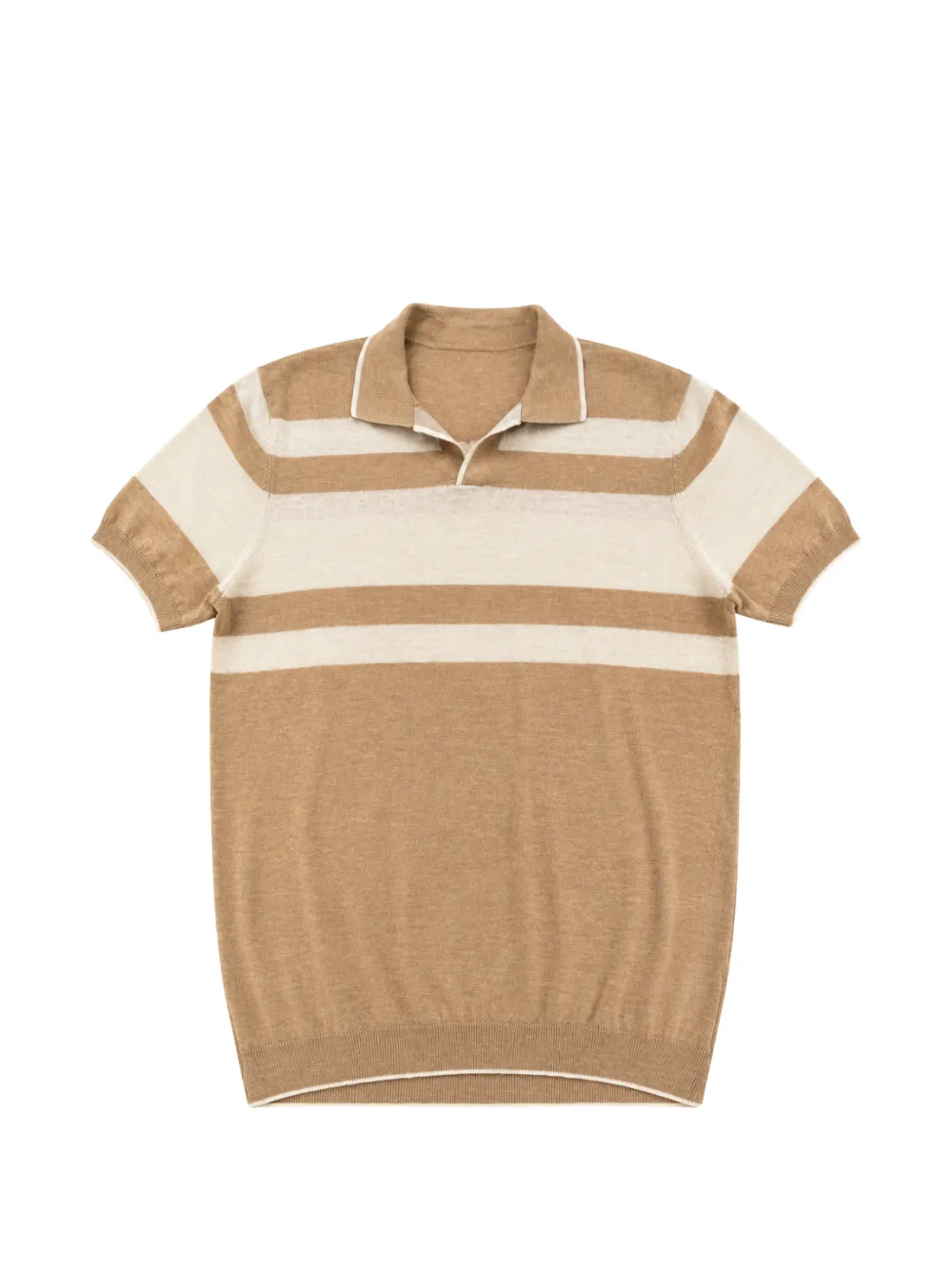 Heritage Striped Short-sleeve Polo Shirt In Brown