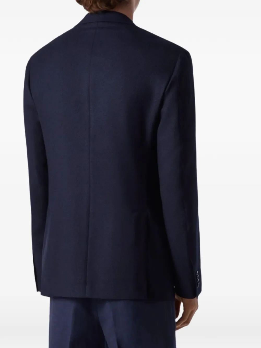 Corneliani Twill geweven blazer met gekerfde revers Blauw