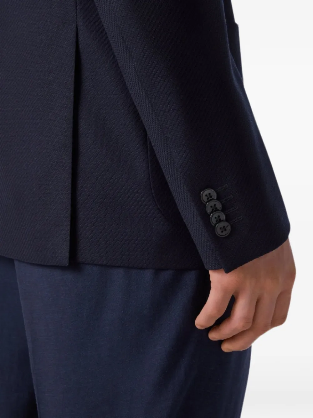 Corneliani Twill geweven blazer met gekerfde revers Blauw