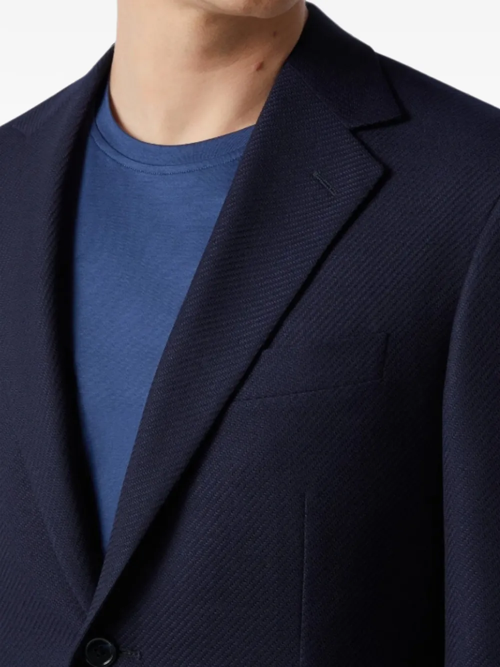 Corneliani Twill geweven blazer met gekerfde revers Blauw