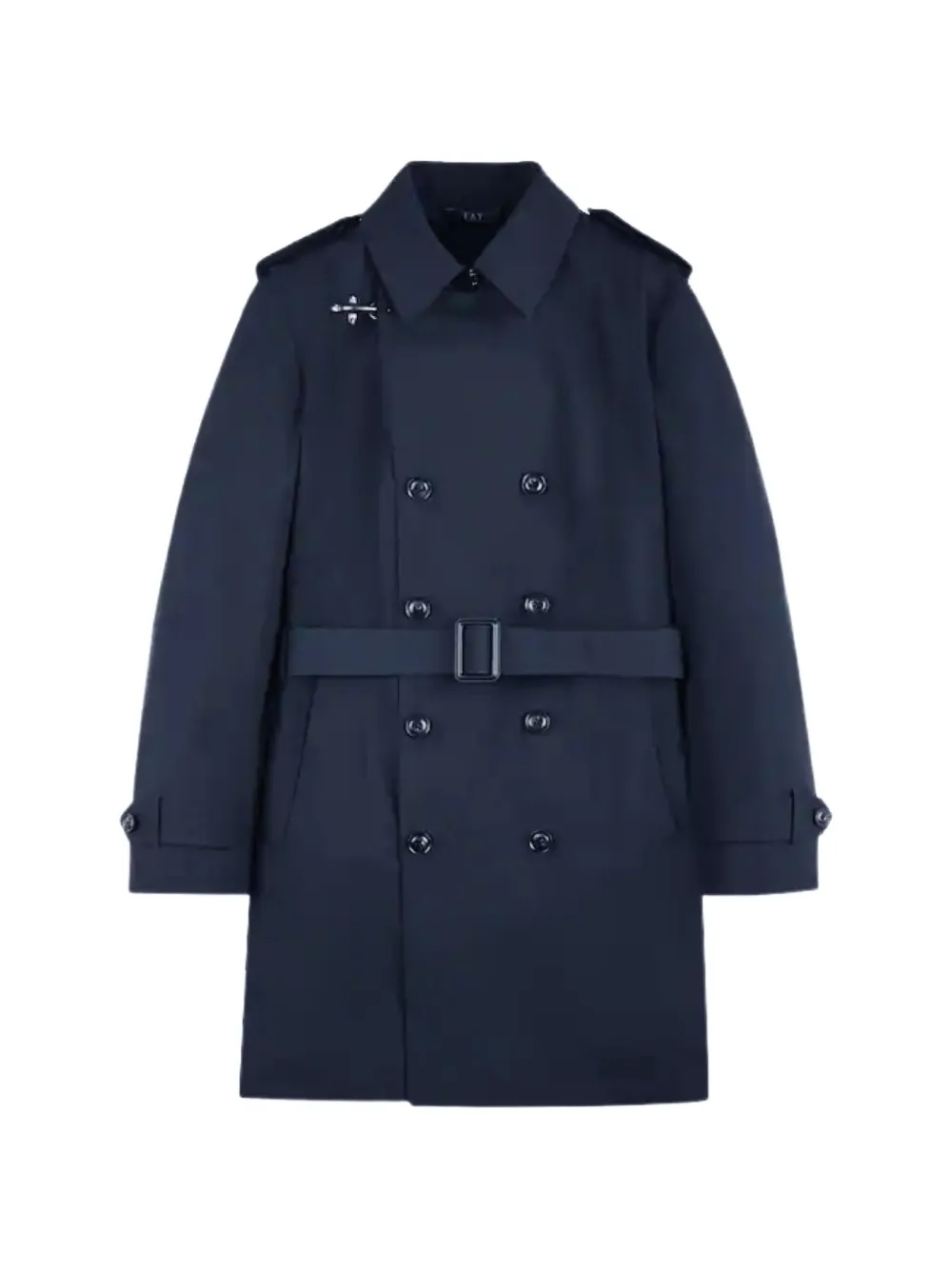 Fay belted double-breasted coat | Black | Image 1
