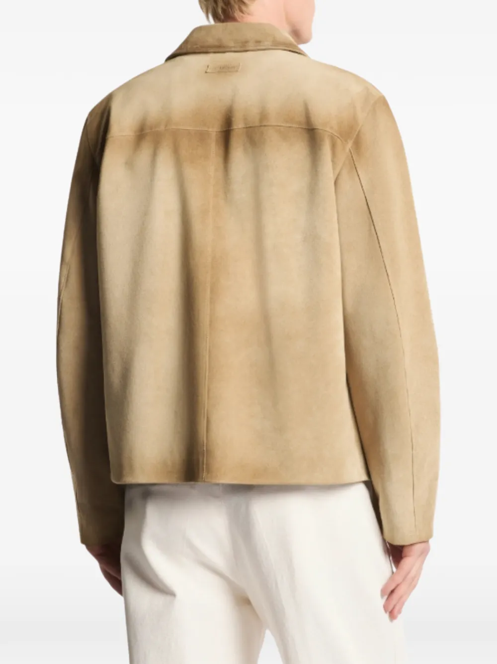 Fay Jack van kalfsleer met knopen Beige